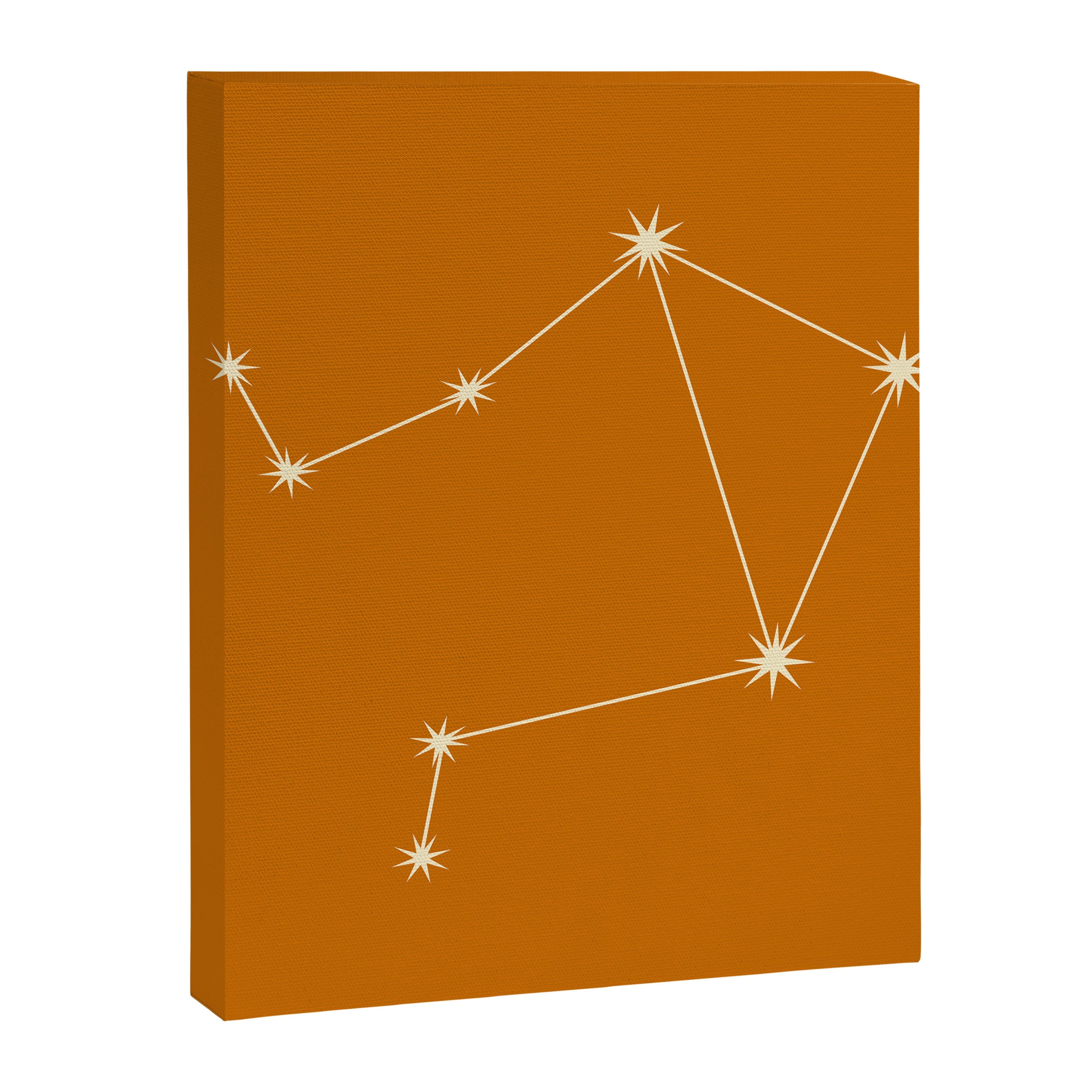 Libra Zodiac Star Constellation Line Art Orange Canvas Print Gallery Image 8