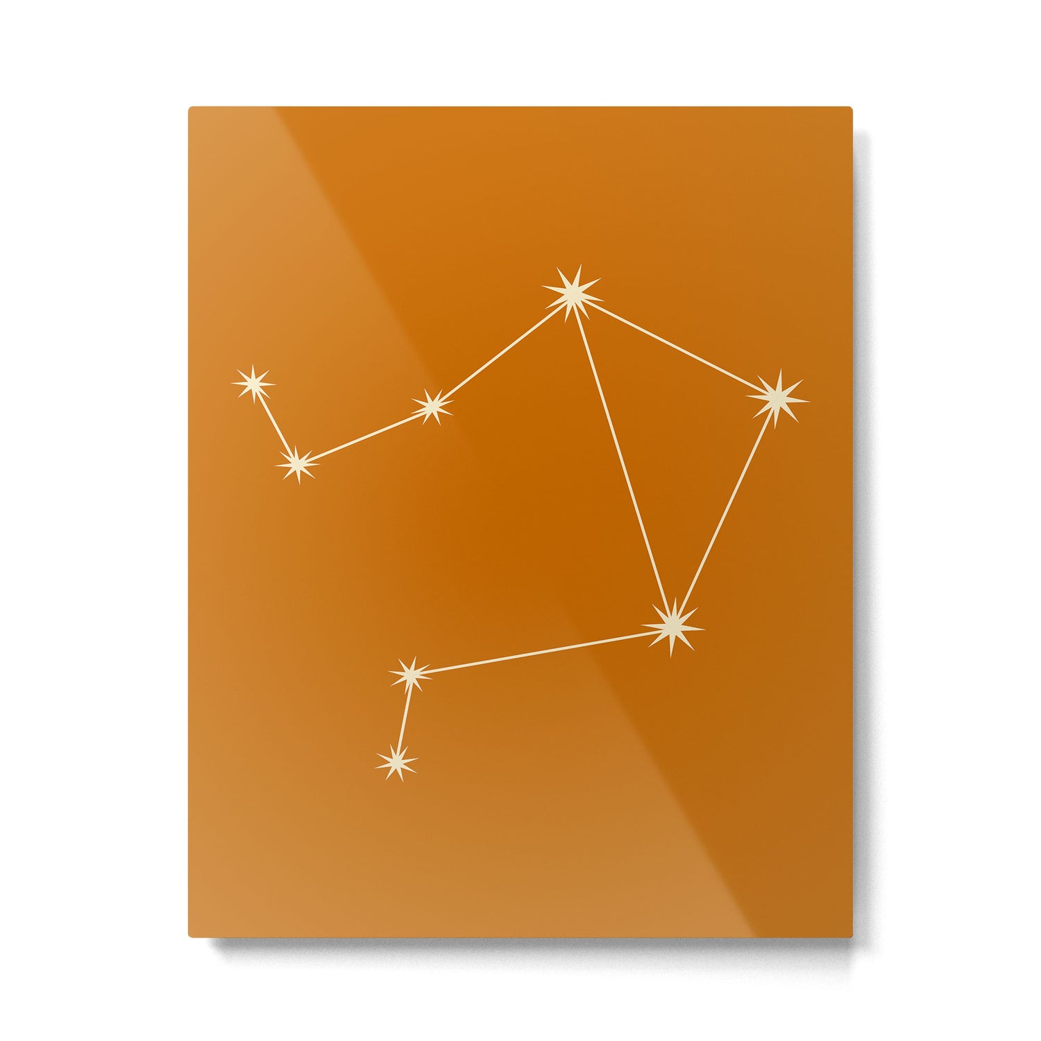 Libra Zodiac Star Constellation Line Art Orange Metal Print Gallery Image 6