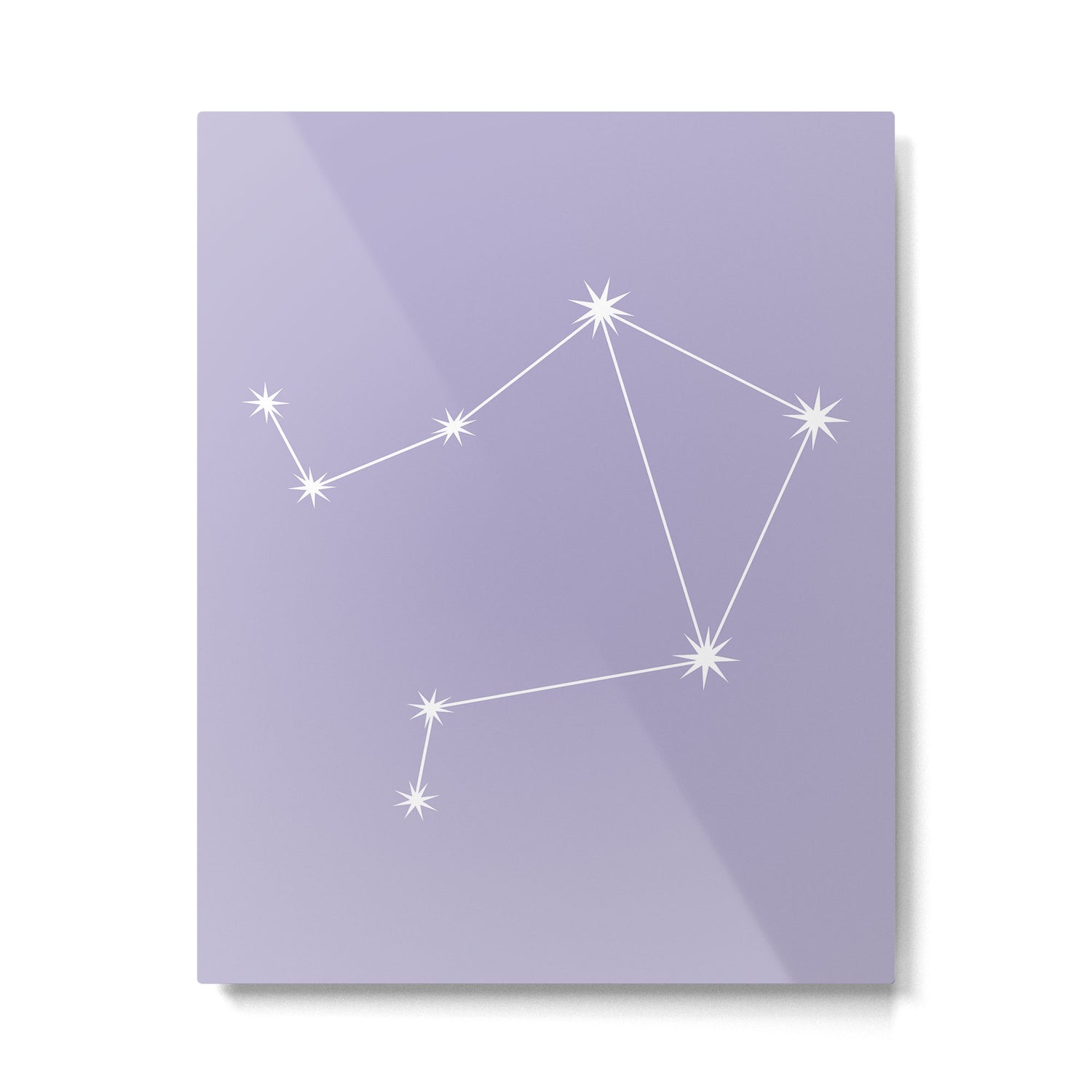 Libra Zodiac Star Constellation Line Art Pastel Lavender Metal Print Gallery Image 6