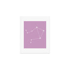 Libra Zodiac Star Constellation Line Art Pastel Lilac Art Print Gallery Image 1