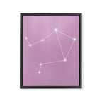 Libra Zodiac Star Constellation Line Art Pastel Lilac Framed Canvas Print Gallery Image 8