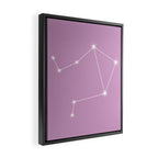 Libra Zodiac Star Constellation Line Art Pastel Lilac Framed Canvas Print Gallery Image 2