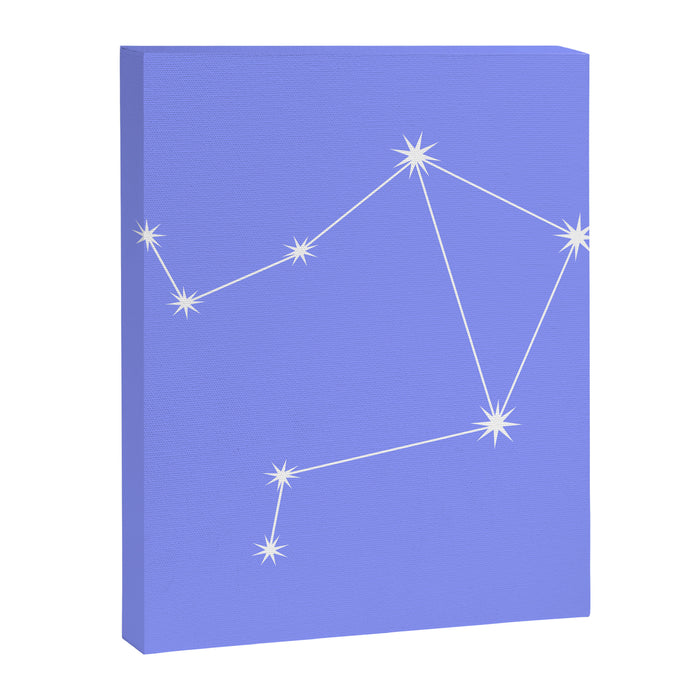Libra Zodiac Star Constellation Line Art Pastel Purple Canvas Print Gallery Image 1