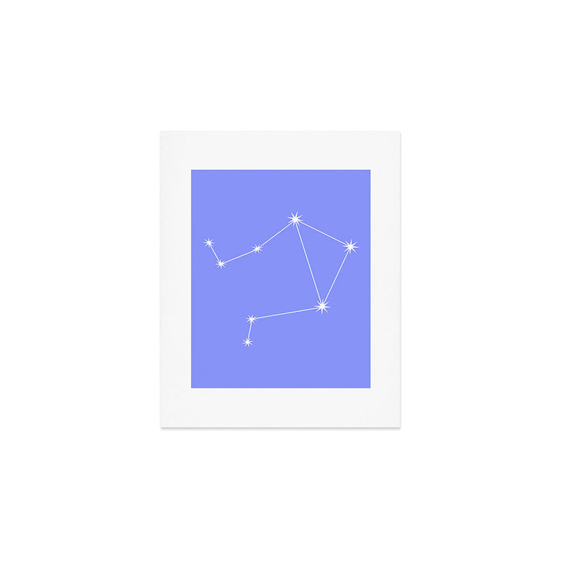 Libra Zodiac Star Constellation Line Art Pastel Purple Art Print Gallery Image 1