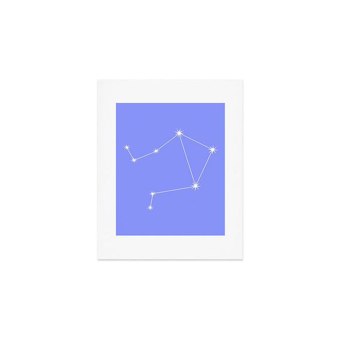 Libra Zodiac Star Constellation Line Art Pastel Purple Art Print Gallery Image 1