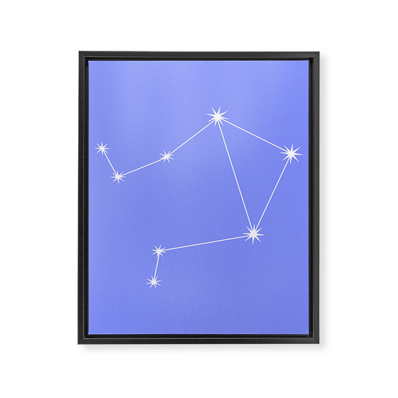 Libra Zodiac Star Constellation Line Art Pastel Purple Framed Canvas Print Gallery Image 8