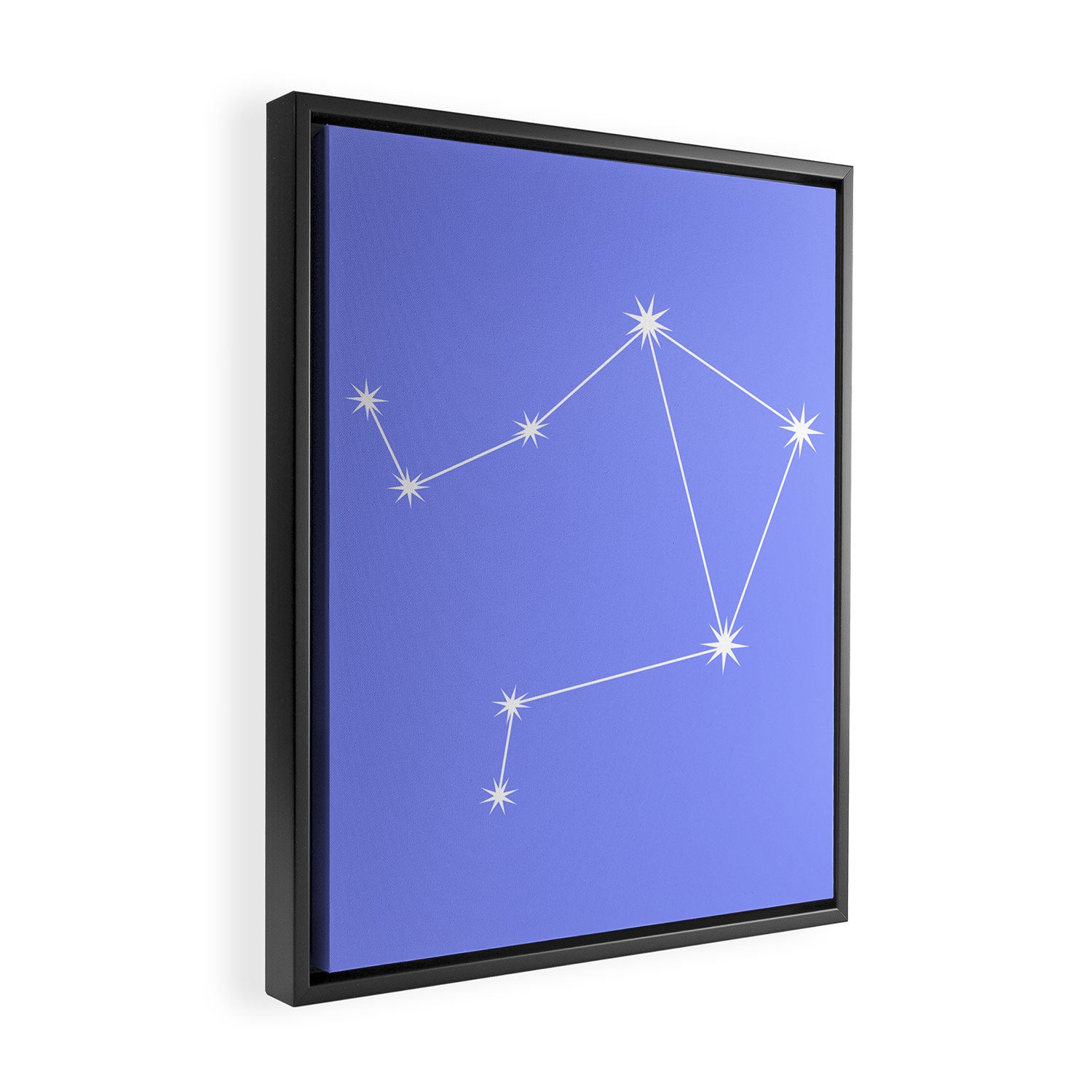 Libra Zodiac Star Constellation Line Art Pastel Purple Framed Canvas Print Gallery Image 2