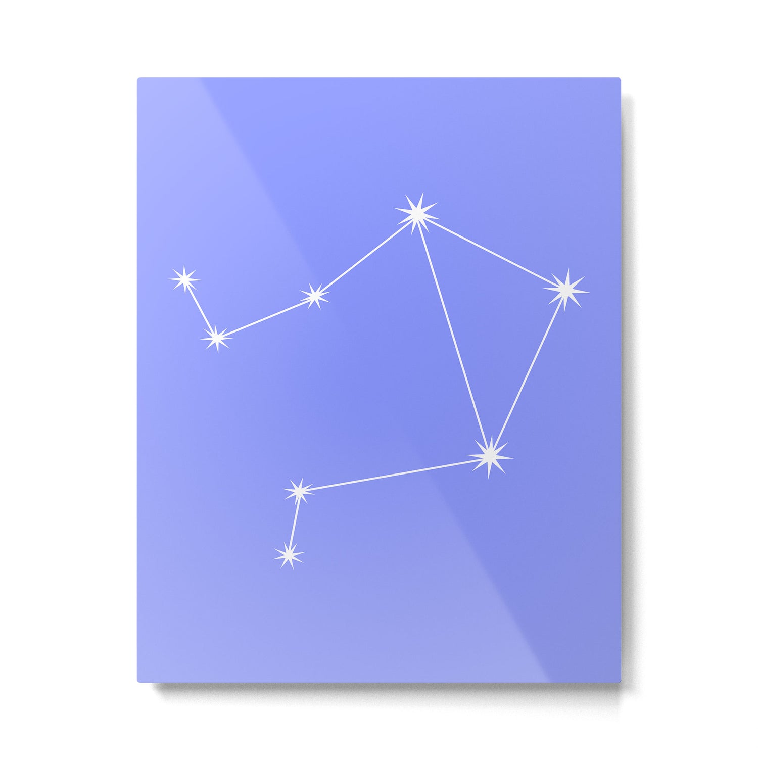 Libra Zodiac Star Constellation Line Art Pastel Purple Metal Print Gallery Image 6