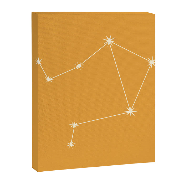 Libra Zodiac Star Constellation Line Art Peach Orange Canvas Print Gallery Image 1
