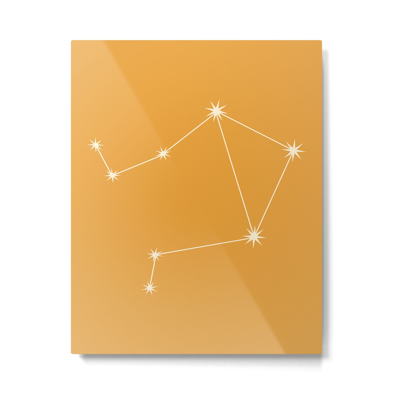 Libra Zodiac Star Constellation Line Art Peach Orange Metal Print Gallery Image 6