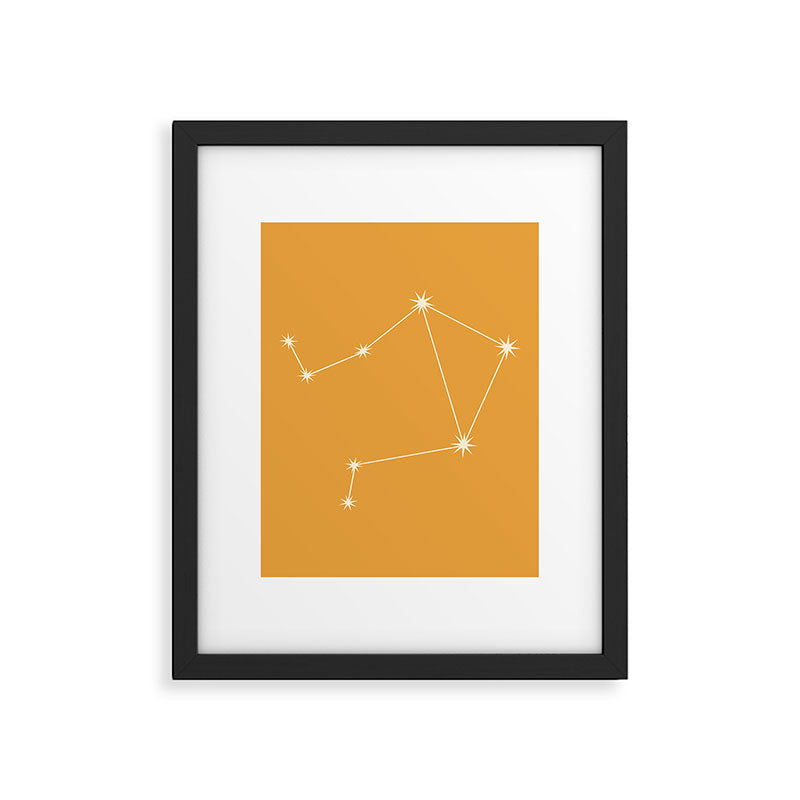 Libra Zodiac Star Constellation Line Art Peach Orange Framed Art Print Gallery Image 6