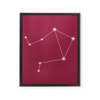 Libra Zodiac Star Constellation Line Art Pink Framed Canvas Print Gallery Image 8