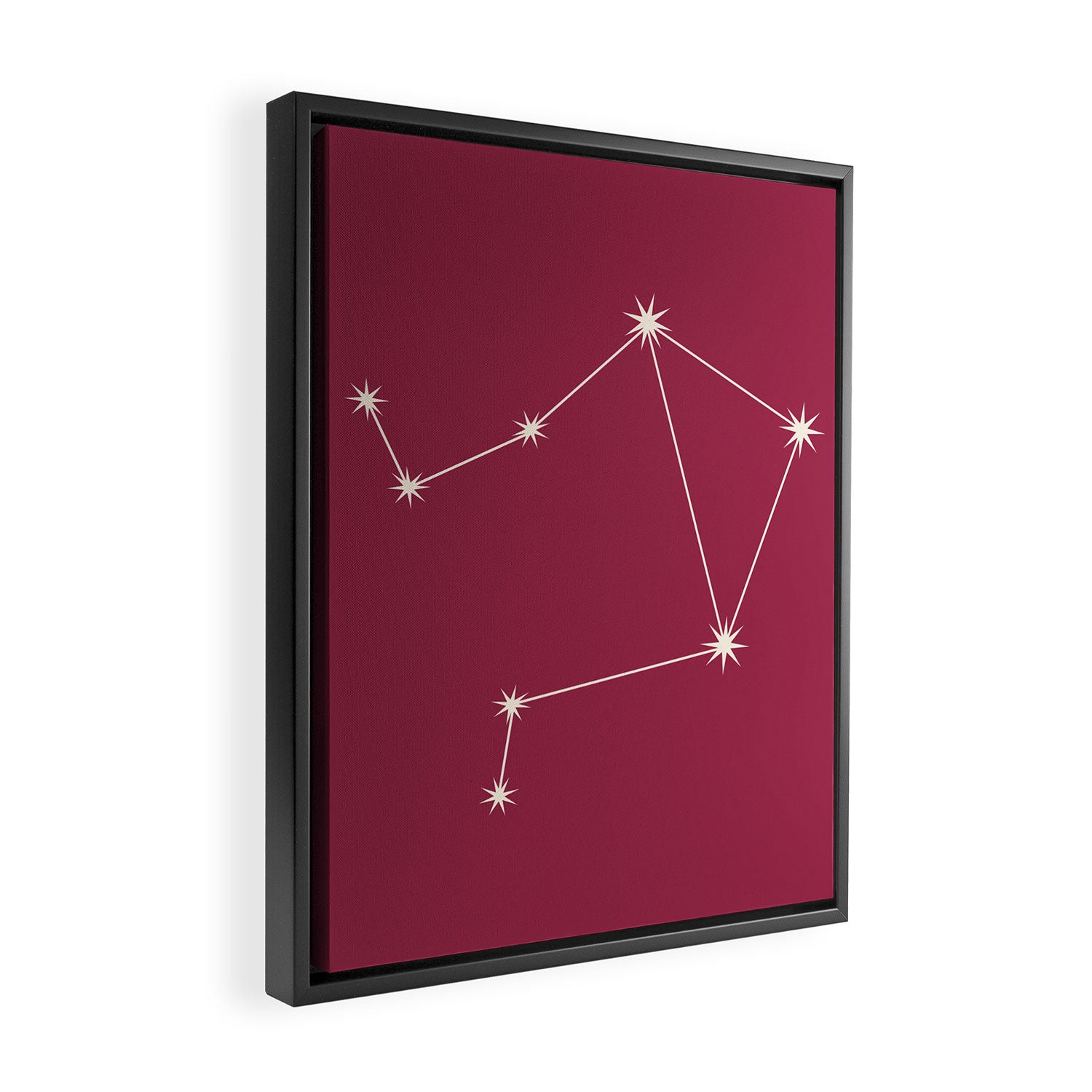 Libra Zodiac Star Constellation Line Art Pink Framed Canvas Print Gallery Image 2