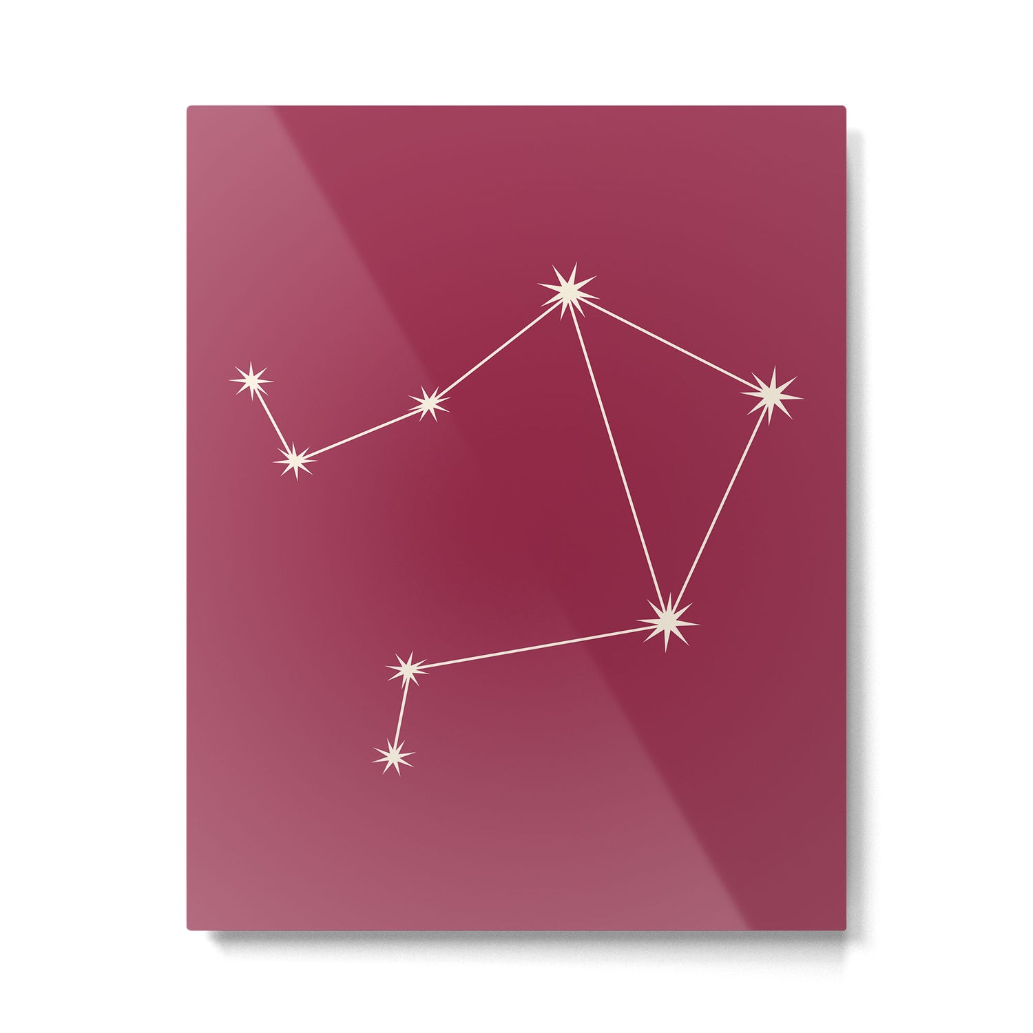 Libra Zodiac Star Constellation Line Art Pink Metal Print Gallery Image 6