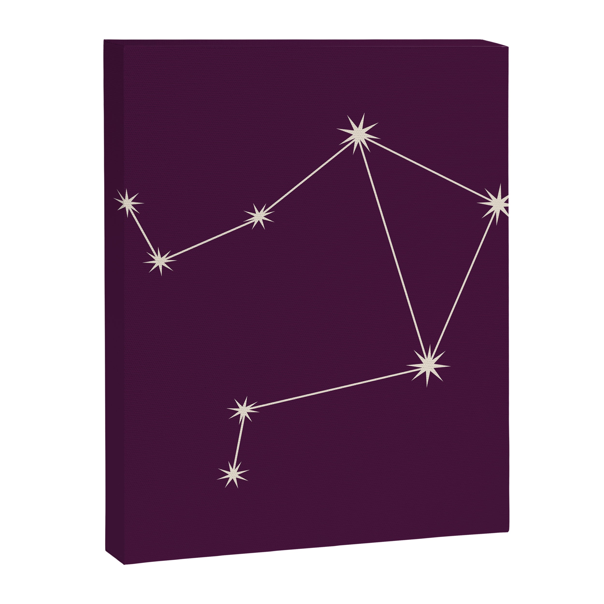 Libra Zodiac Star Constellation Line Art Plum Purple Canvas Print Gallery Image 8