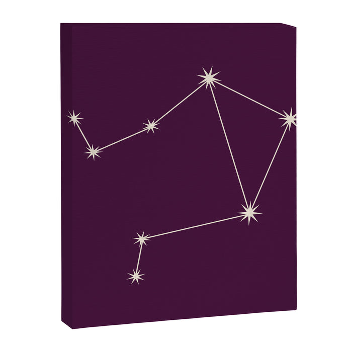 Libra Zodiac Star Constellation Line Art Plum Purple Canvas Print Gallery Image 1