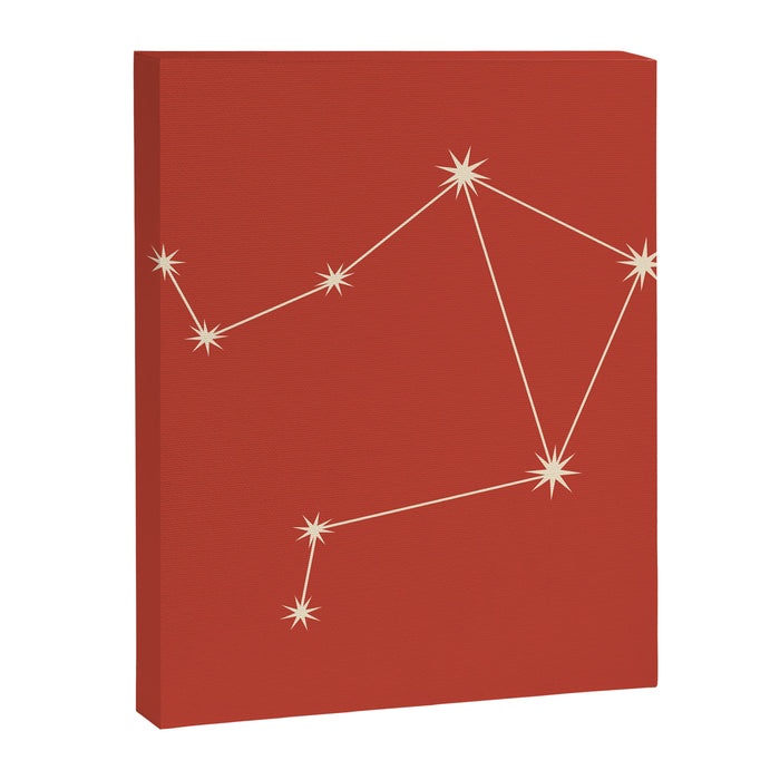 Libra Zodiac Star Constellation Line Art Red Canvas Print Gallery Image 1