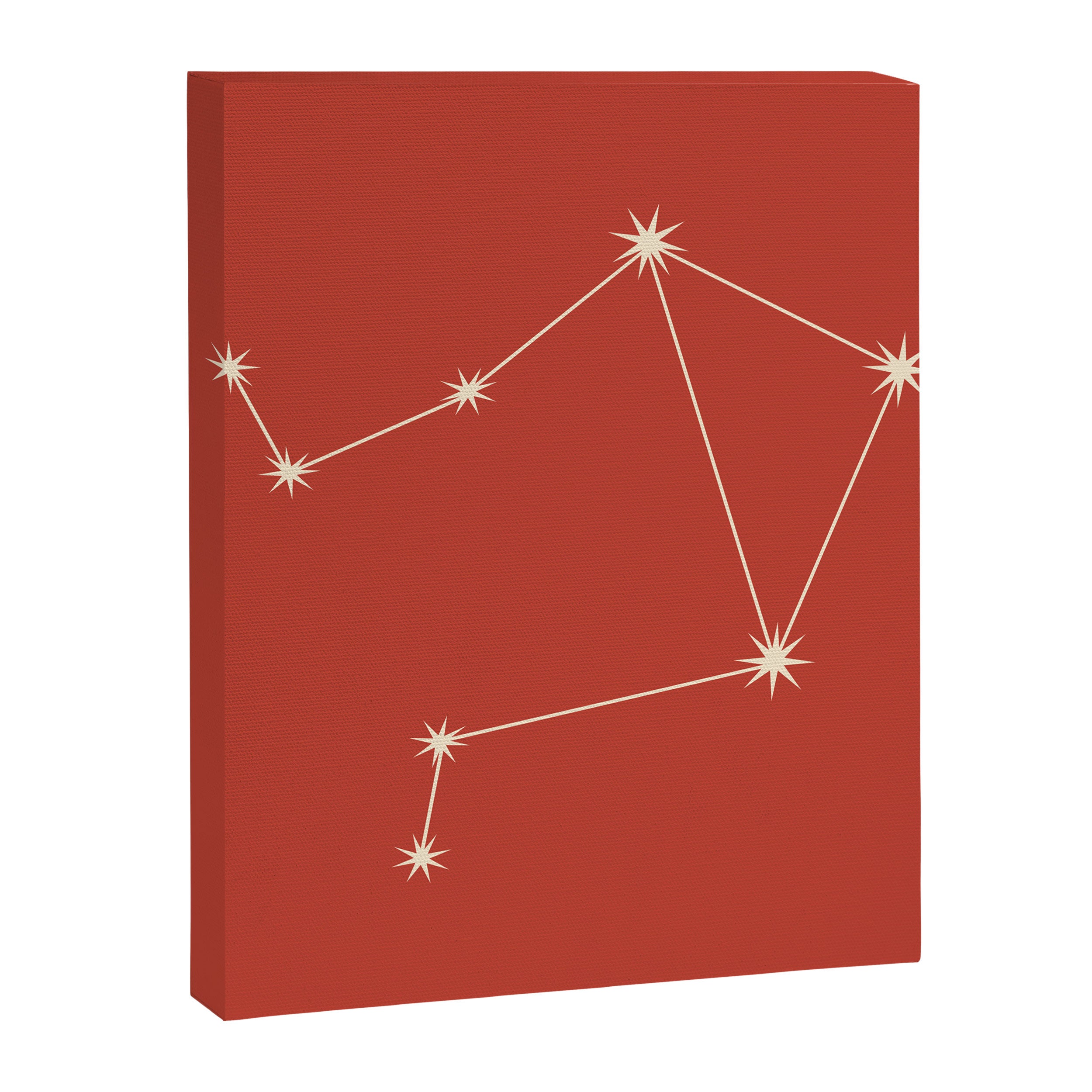 Libra Zodiac Star Constellation Line Art Red Canvas Print Gallery Image 8