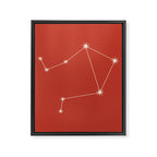 Libra Zodiac Star Constellation Line Art Red Framed Canvas Print Gallery Image 8