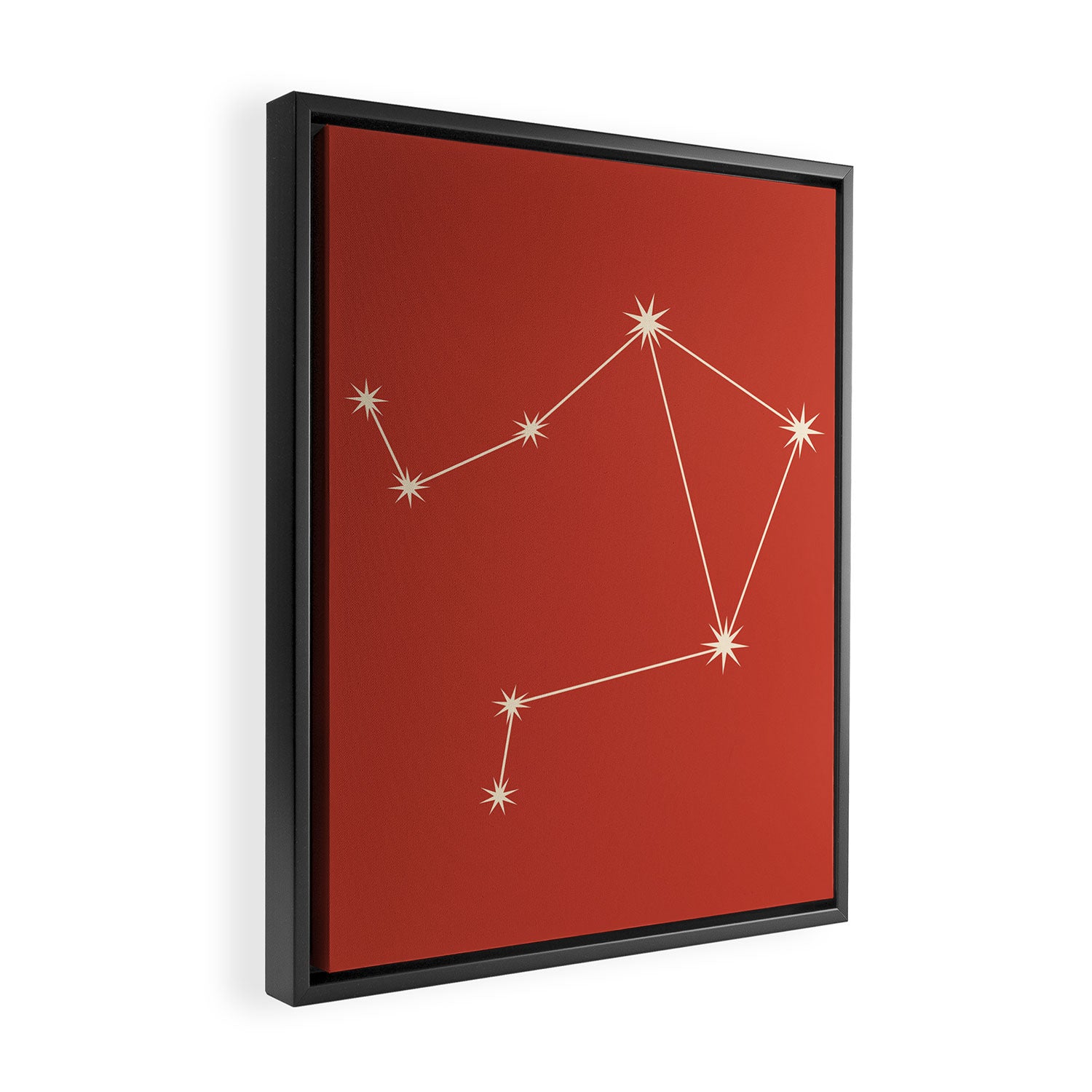 Libra Zodiac Star Constellation Line Art Red Framed Canvas Print Gallery Image 2