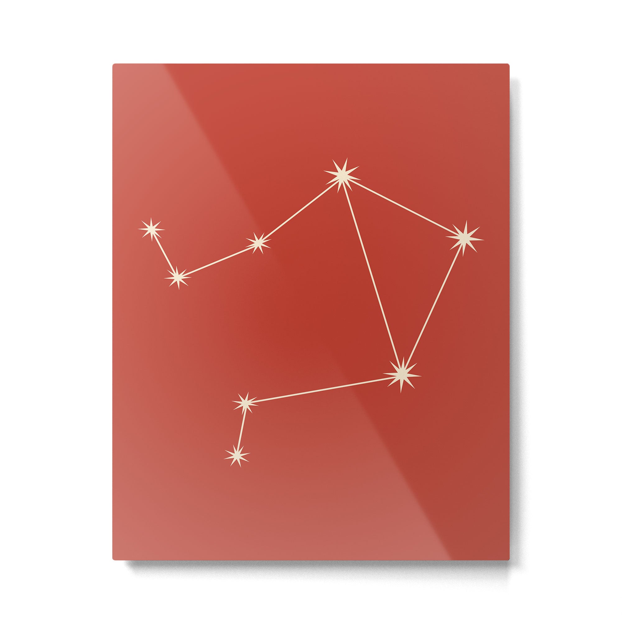 Libra Zodiac Star Constellation Line Art Red Metal Print Gallery Image 6