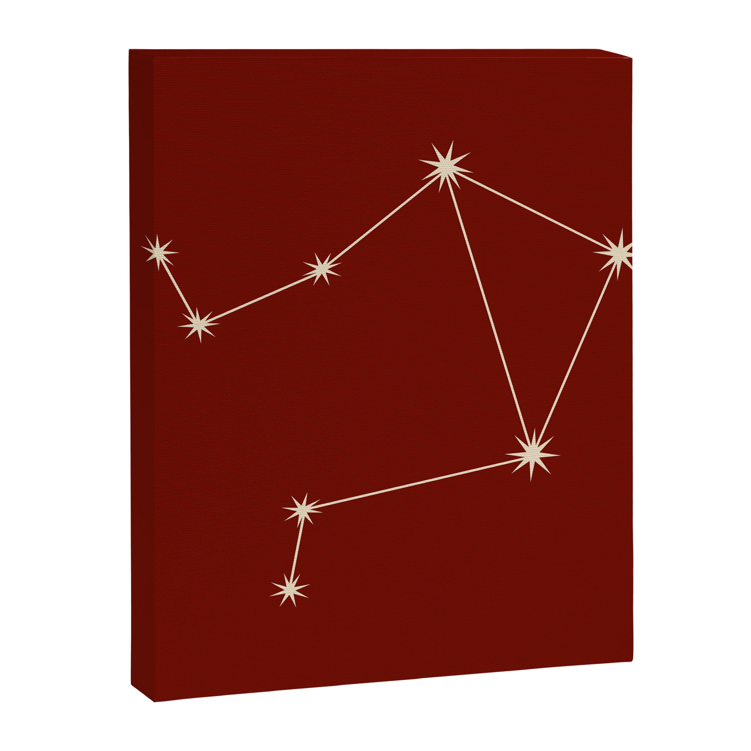 Libra Zodiac Star Constellation Line Art Ruby Red Canvas Print Gallery Image 8