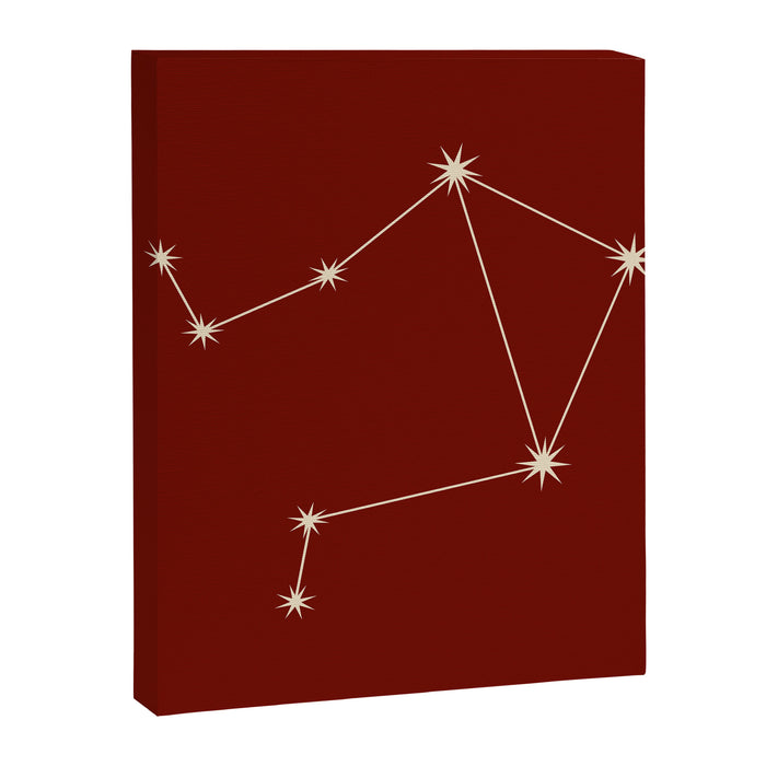 Libra Zodiac Star Constellation Line Art Ruby Red Canvas Print Gallery Image 1