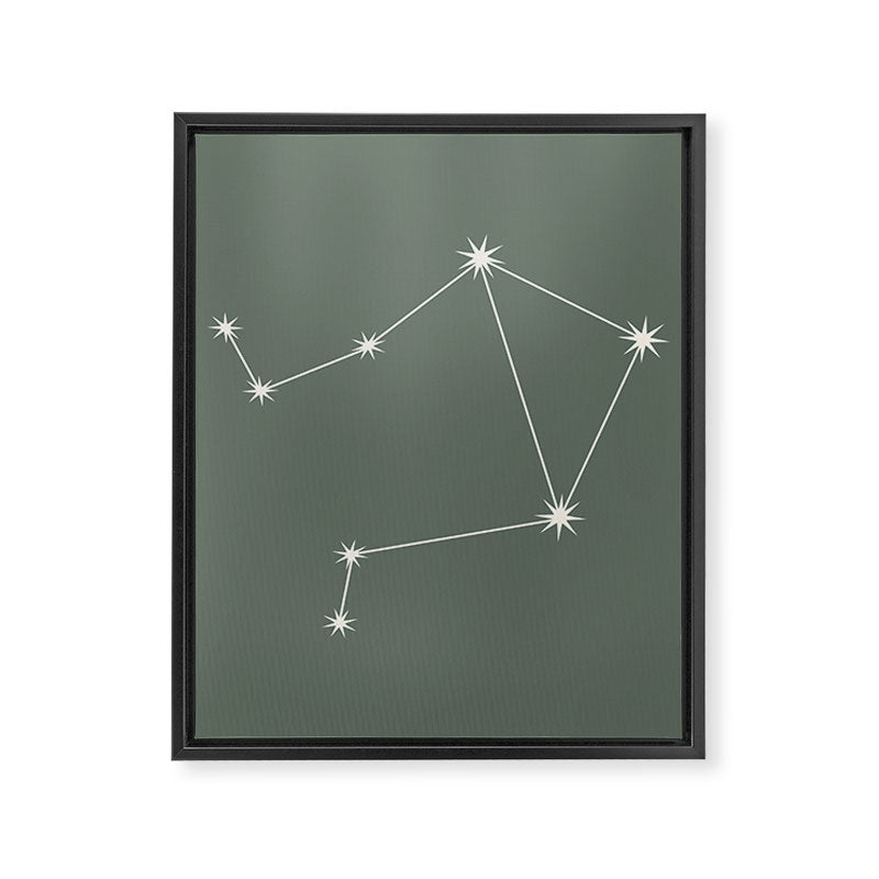 Libra Zodiac Star Constellation Line Art Sage Framed Canvas Print Gallery Image 8