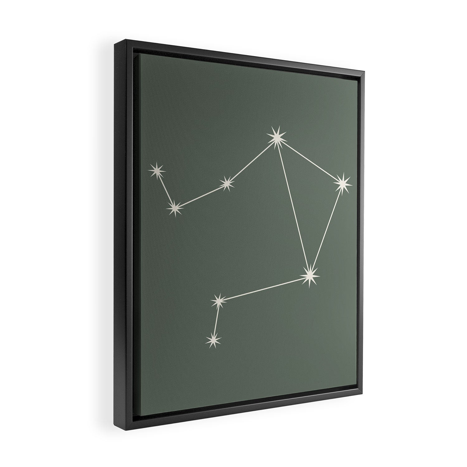 Libra Zodiac Star Constellation Line Art Sage Framed Canvas Print Gallery Image 2
