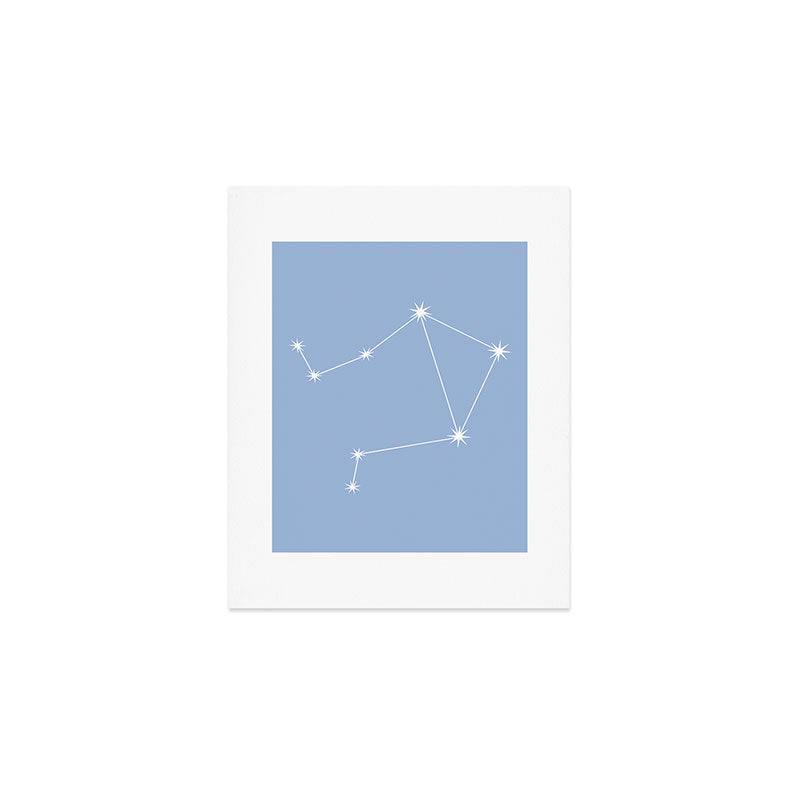 Libra Zodiac Star Constellation Line Art Sky Blue Art Print Gallery Image 1