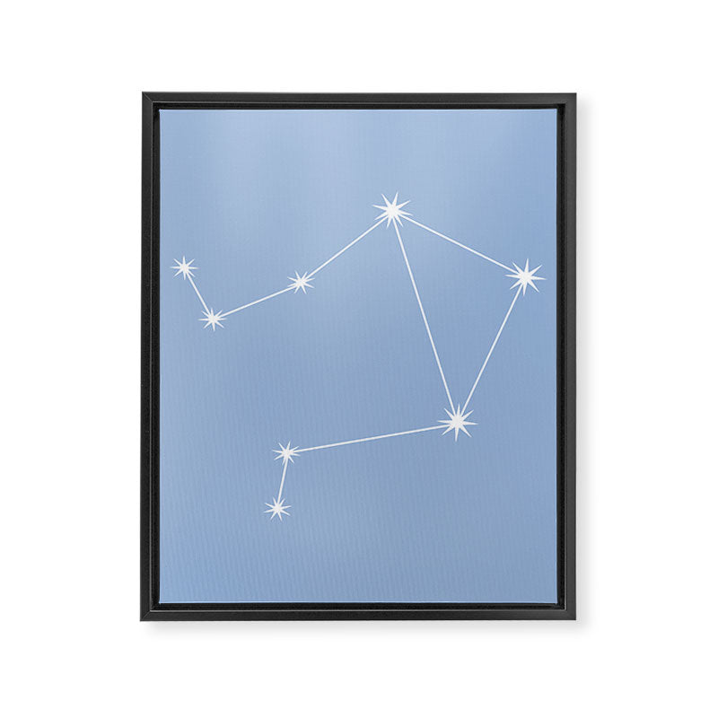 Libra Zodiac Star Constellation Line Art Sky Blue Framed Canvas Print Gallery Image 8