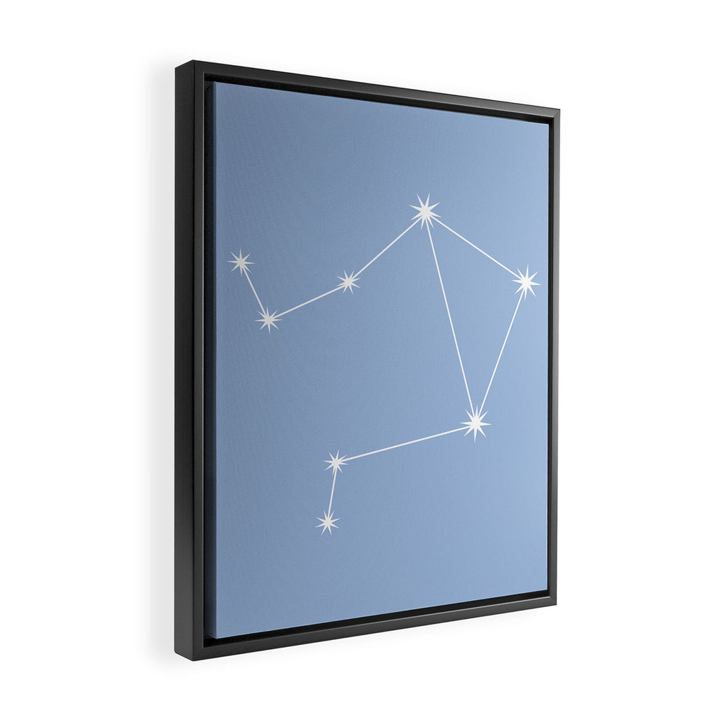Libra Zodiac Star Constellation Line Art Sky Blue Framed Canvas Print Gallery Image 2