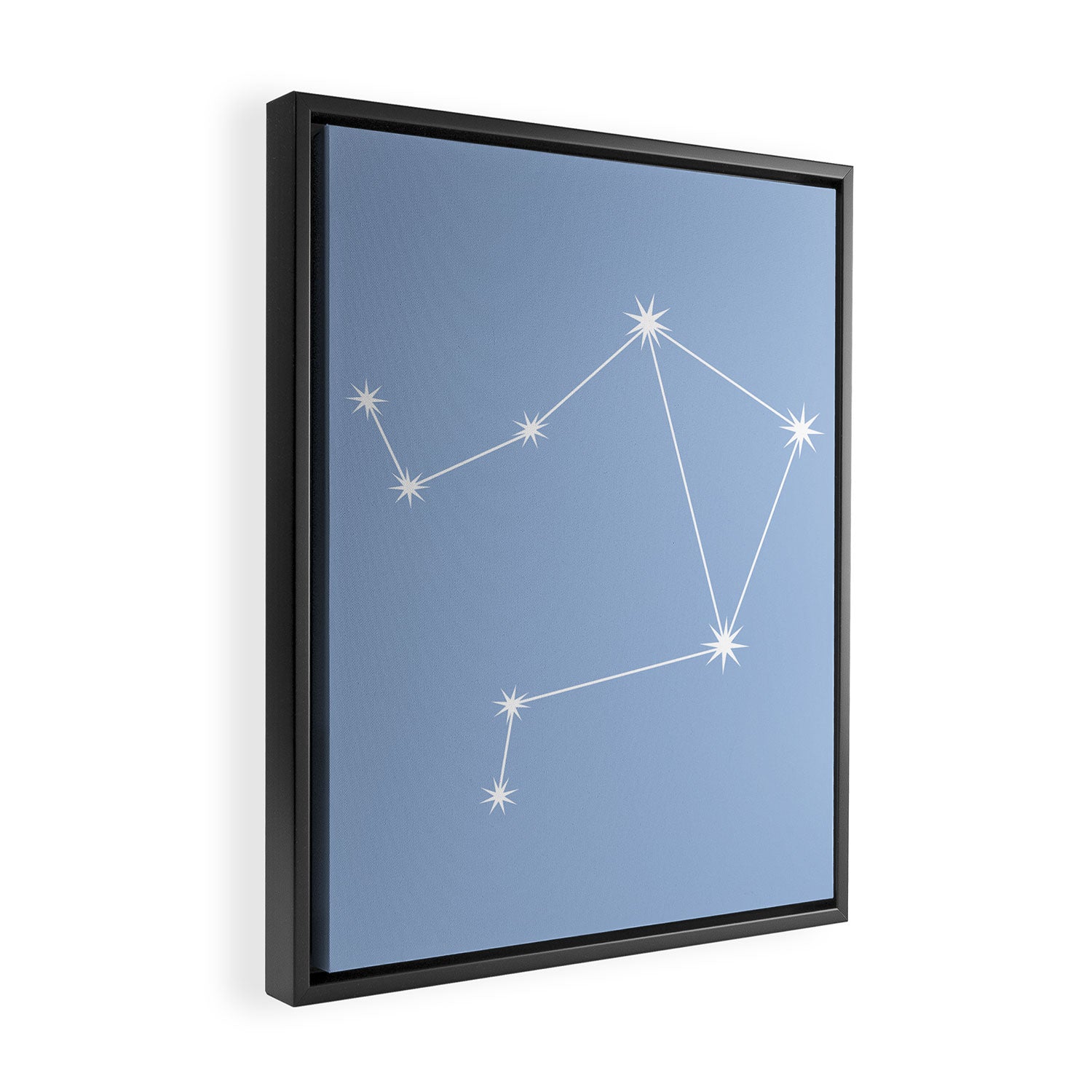 Libra Zodiac Star Constellation Line Art Sky Blue Framed Canvas Print Gallery Image 2