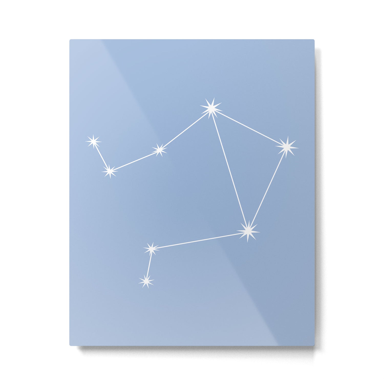 Libra Zodiac Star Constellation Line Art Sky Blue Metal Print Gallery Image 6