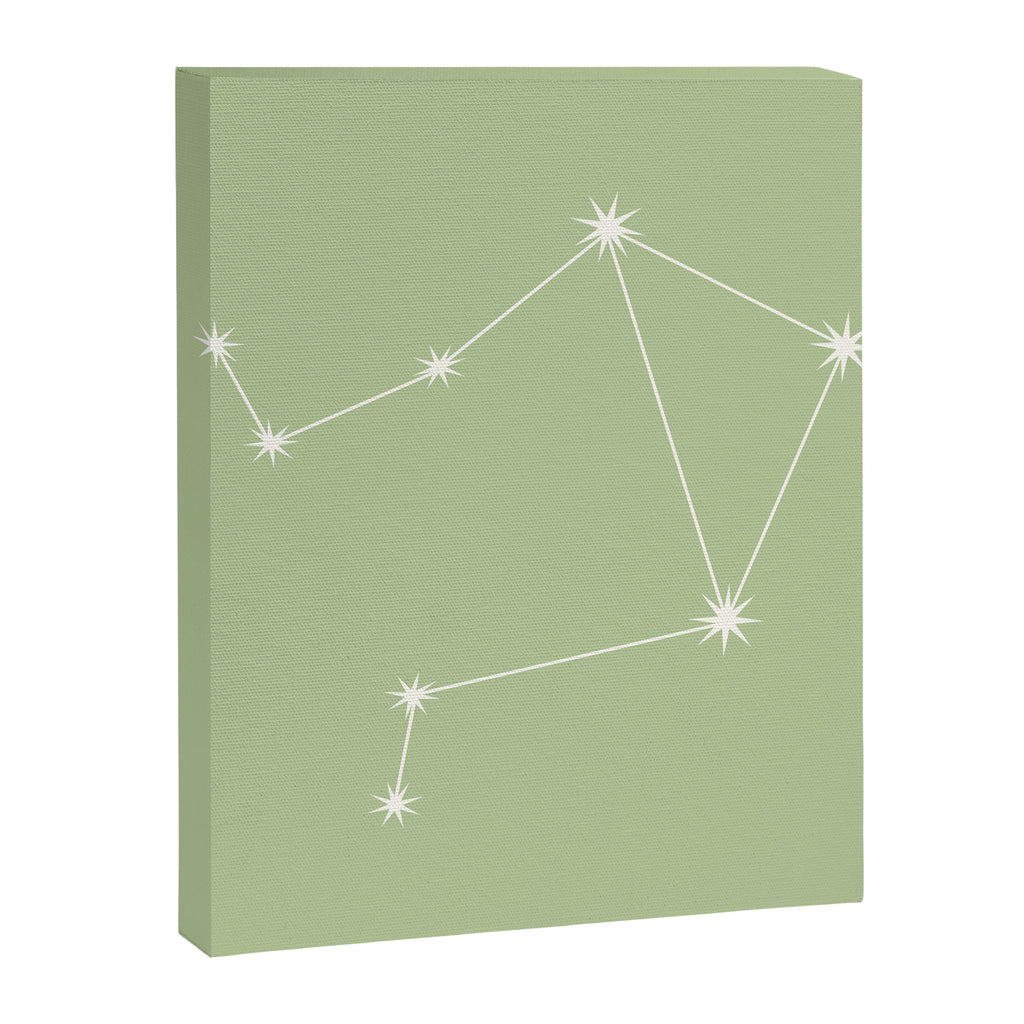 Libra Zodiac Star Constellation Line Art Soft Green Canvas Print Gallery Image 8