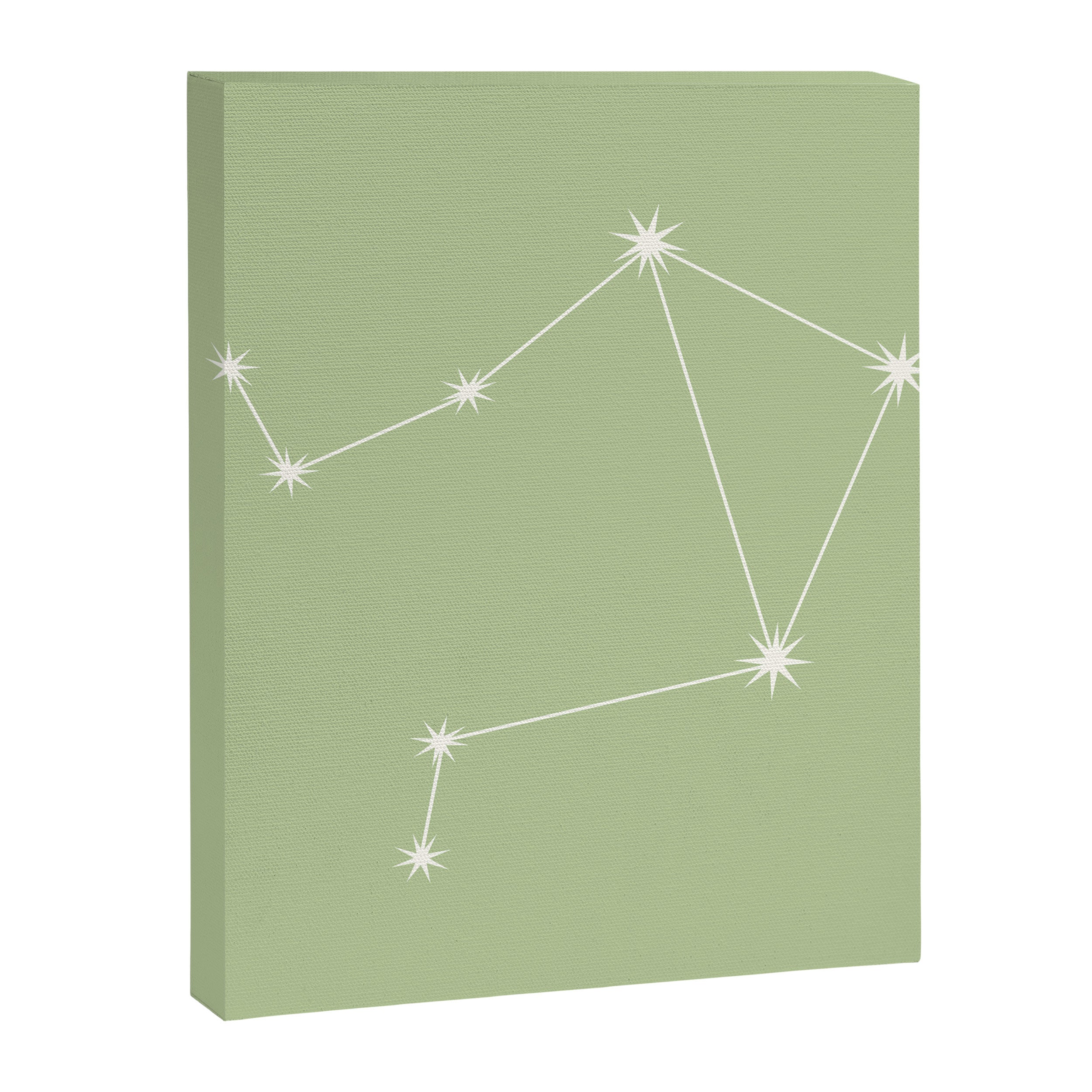 Libra Zodiac Star Constellation Line Art Soft Green Canvas Print Gallery Image 8