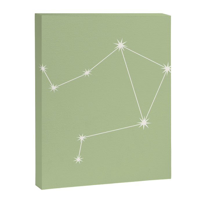 Libra Zodiac Star Constellation Line Art Soft Green Canvas Print Gallery Image 1