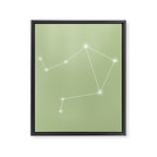 Libra Zodiac Star Constellation Line Art Soft Green Framed Canvas Print Gallery Image 8