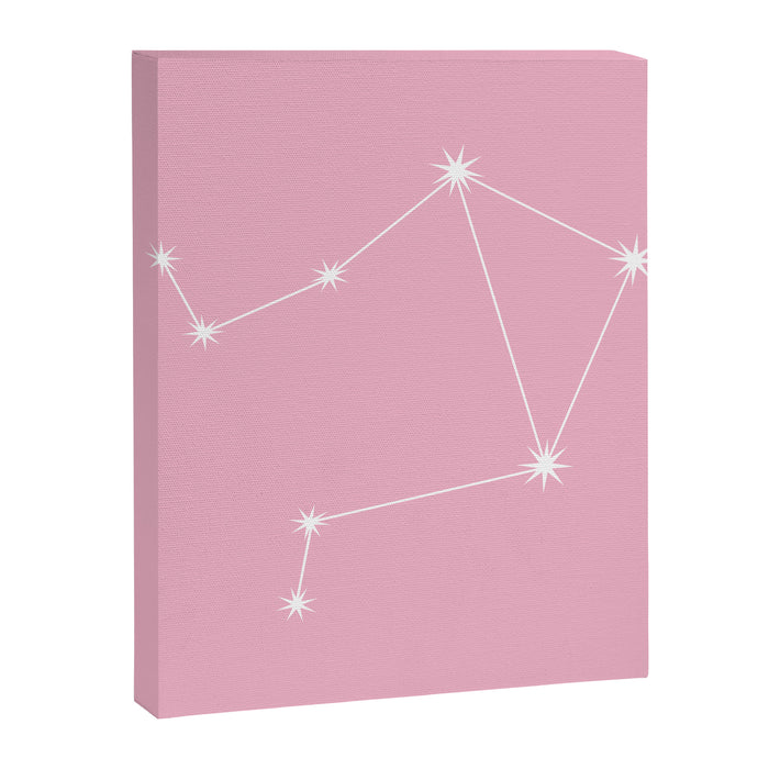 Libra Zodiac Star Constellation Line Art Soft Pink Canvas Print Gallery Image 1
