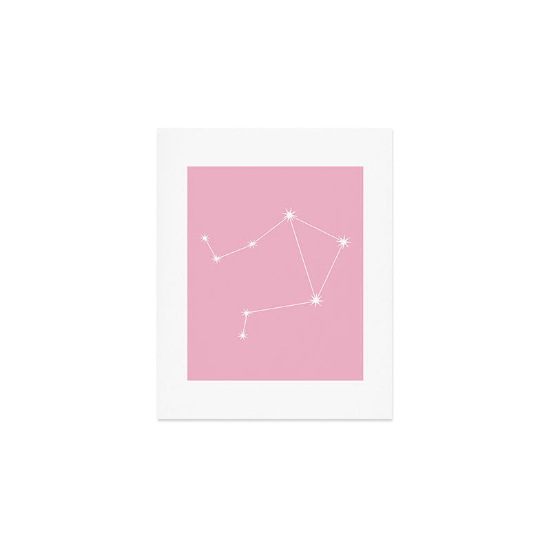 Libra Zodiac Star Constellation Line Art Soft Pink Art Print Gallery Image 1