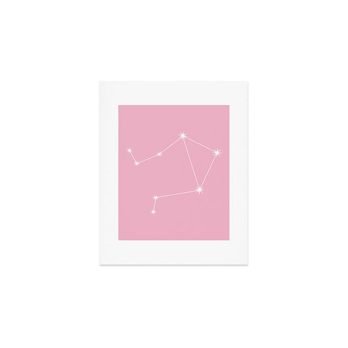 Libra Zodiac Star Constellation Line Art Soft Pink Art Print Gallery Image 1