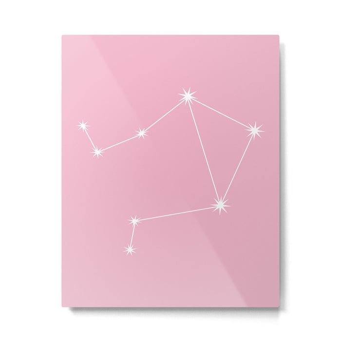 Libra Zodiac Star Constellation Line Art Soft Pink Metal Print Gallery Image 1