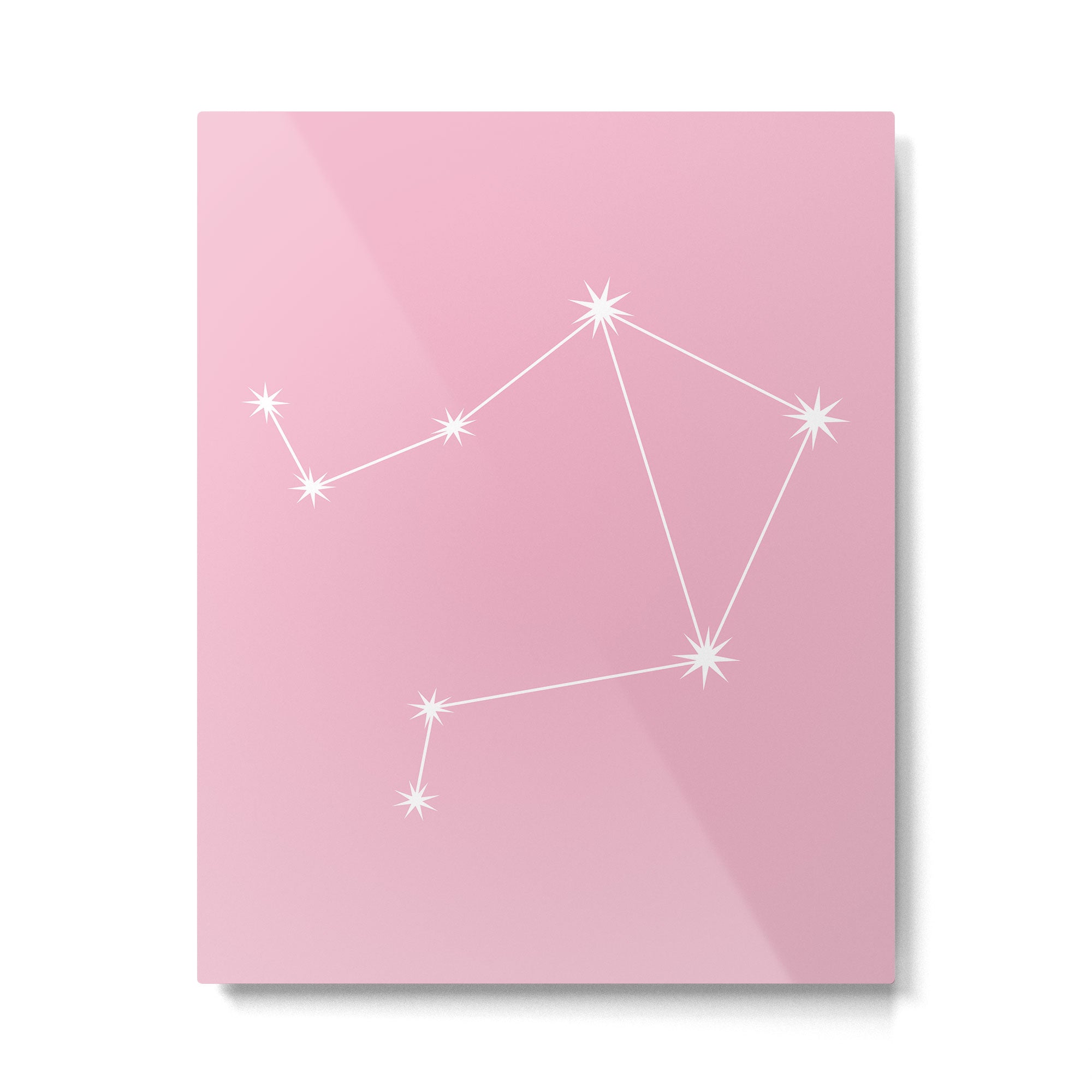 Libra Zodiac Star Constellation Line Art Soft Pink Metal Print Gallery Image 6
