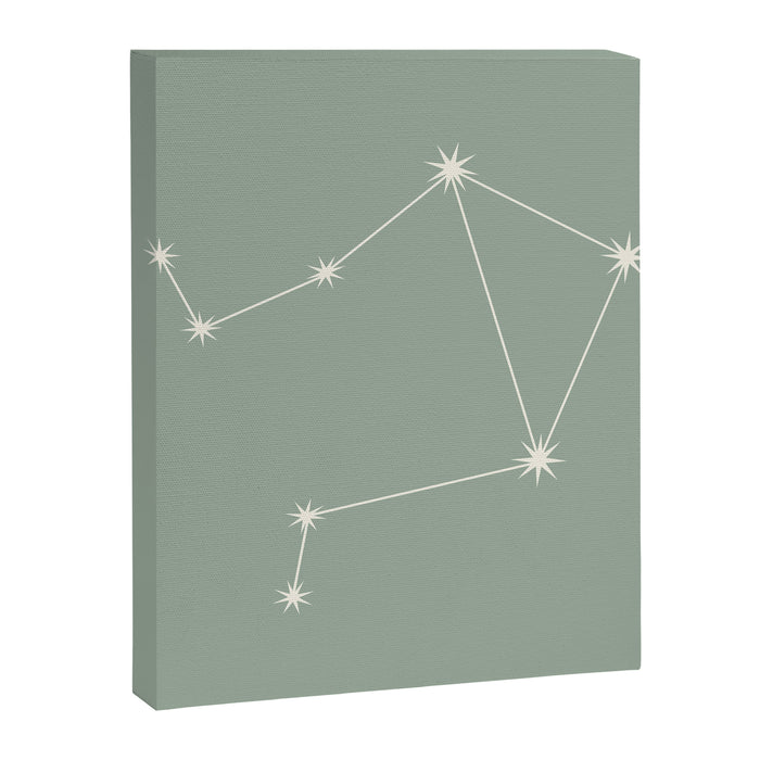 Libra Zodiac Star Constellation Line Art Soft Sage Canvas Print Gallery Image 1