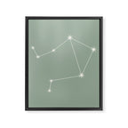 Libra Zodiac Star Constellation Line Art Soft Sage Framed Canvas Print Gallery Image 8