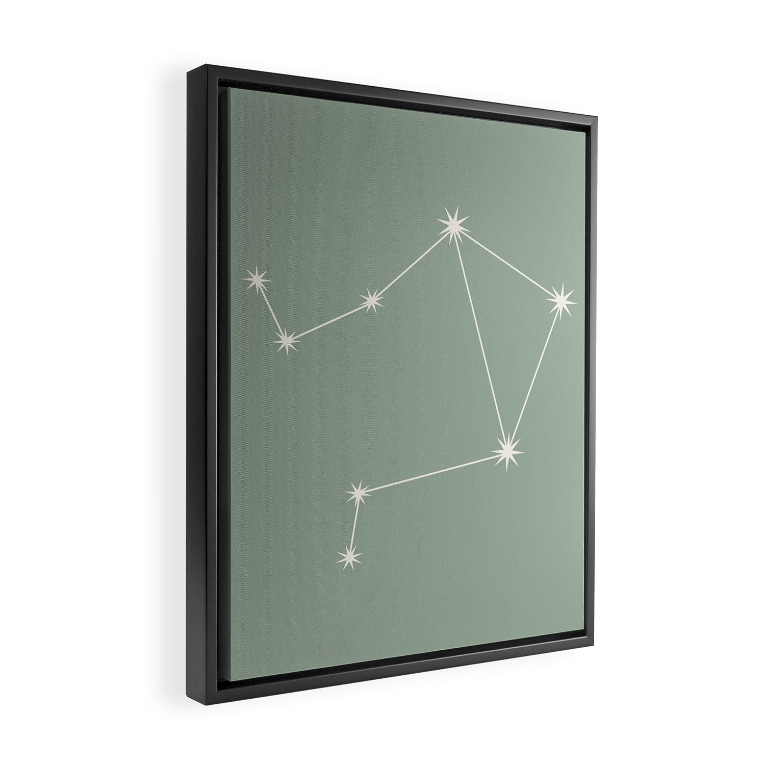Libra Zodiac Star Constellation Line Art Soft Sage Framed Canvas Print Gallery Image 2