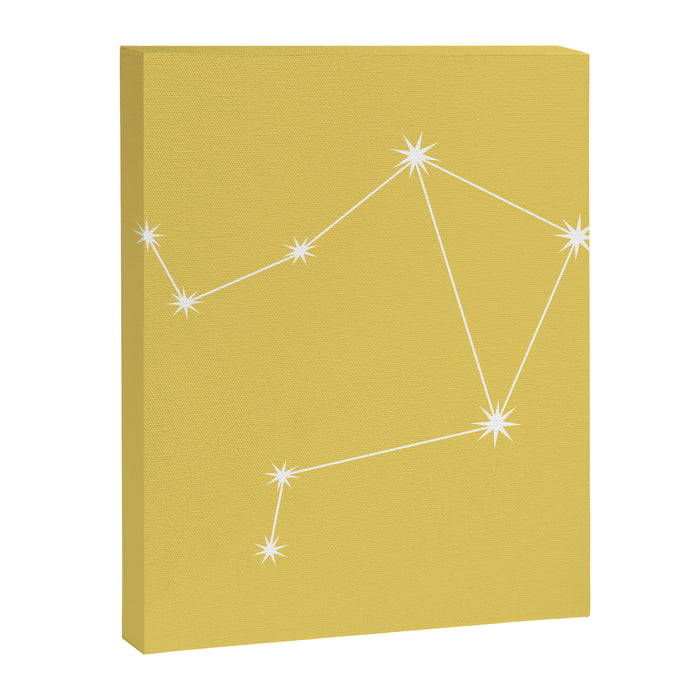 Libra Zodiac Star Constellation Line Art Soft Yellow Canvas Print Gallery Image 1