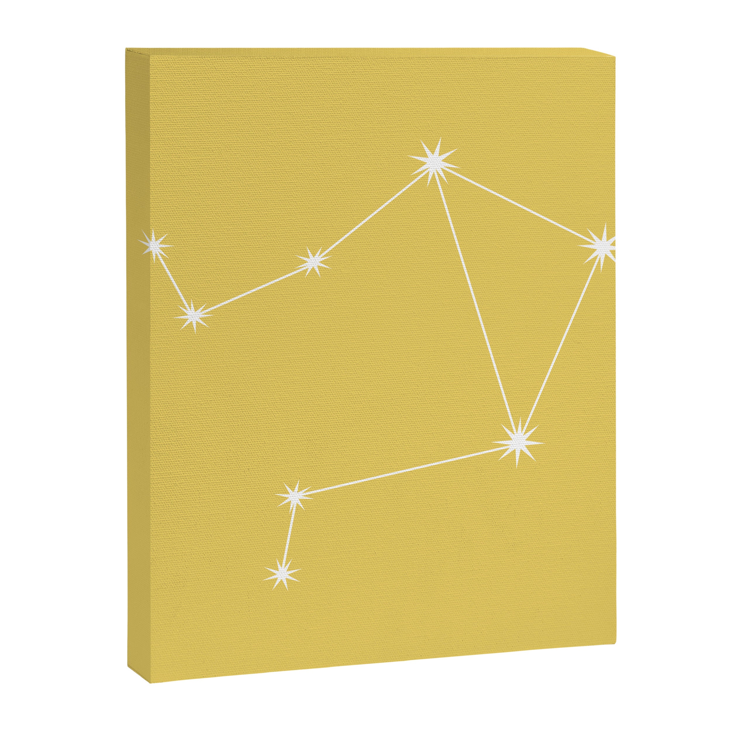 Libra Zodiac Star Constellation Line Art Soft Yellow Canvas Print Gallery Image 8
