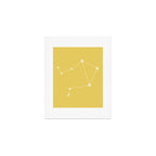 Libra Zodiac Star Constellation Line Art Soft Yellow Art Print Gallery Image 1