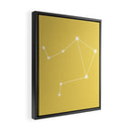Libra Zodiac Star Constellation Line Art Soft Yellow Framed Canvas Print Gallery Image 2